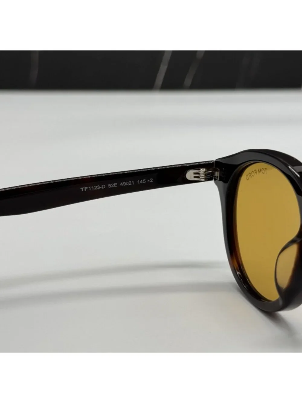 NWT Tom Ford FT1123-D 52E Black Yellow Sunglasses Authentic